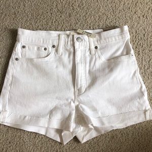 Madewell High-rise white denim shorts